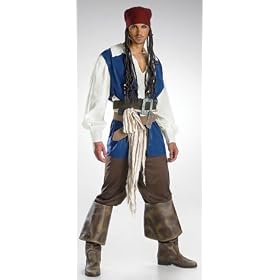 Mens Costume Officially Licensed Disneys Movie Pirates of the Caribbean Captain Jack Sparrow Outfit
