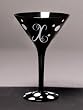 Personalitini - Monogram Black Polka Dot Martini Glass - X Personalitini - Monogram Black Polka Dot Martini Glass - X