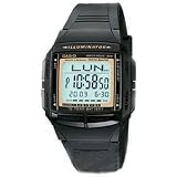 Casio Men's DB36-9AV Black Resin Quartz Watch with Silver Dial