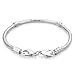 Pugster 8.3 Inches Silver Plated Snake Chain Bracelet - Pandora Charm Bead Compatible