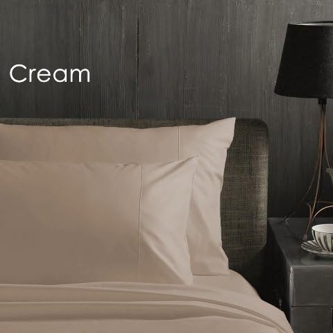 iEnjoy Bedding Twin-Cream Ultra-Fine Weave Combed Easy Care Sheet Set