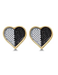 0.50 cttw. Diamond Heart Earring 10K Yellow Gold