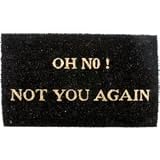 Present Time Oh No Door Mat with Rubber Coating, Black