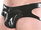 Mr-S-Leather Latex Codpiece Jock Strap - Black