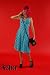 Womens Sexy Twirly Girl Polka Dot Dress - Aqua/Black