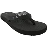 Sanuk Womens Yoga Mat Flip Flop,Ebony,9 M US
