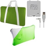 Premium Nintendo Wii Fit Accessory Bundle Combo Pack: Green Nylon Mesh Carrying Bag, Green Silicone Skin Case Cover, and a Rechargeable Battery Pack - All for the Wii Fit Balance Board