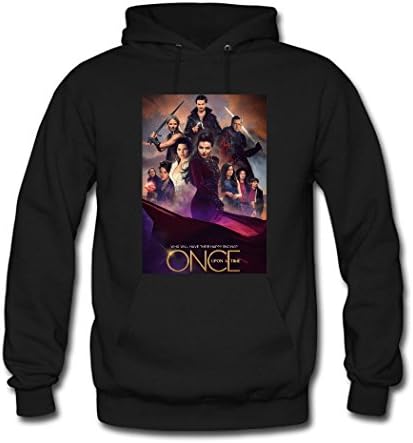 SILI89 Mens Once Upon A Time EcoSmart Cotton Hoodie Medium Black