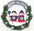 Boston Red Sox 20" Team Snowman Wreath - Baseball Sports Merchandise