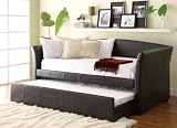 Homelegance Meyer 4956PU* Bi-Cast Vinyl Daybed with Trundle, Dark Brown