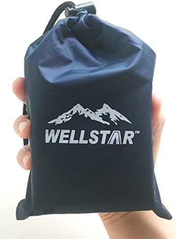 Portable Pocket Beach / Picnic / Camping Blanket (57'' x 53'') Made From Premium Soft and Lightweight Waterproof Material Ideal for Camping with Practical Pouch (Navy)