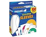 New Maxell Cd/Dvd White Paper Sleeves Clear Front 100 Ea/Box Professional G ....