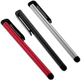 3 Pack of Touch Screen Stylus PenBlack, Red and Silver for Toshiba Thrive Tablet