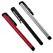 3 Pack of Touch Screen Stylus PenBlack, Red and Silver for Toshiba Thrive Tablet