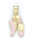14K PINK ENAMEL BALLERINA SLIPPER - GH16842