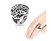 Stainless Steel Ring with Black Onyx and Vine title=