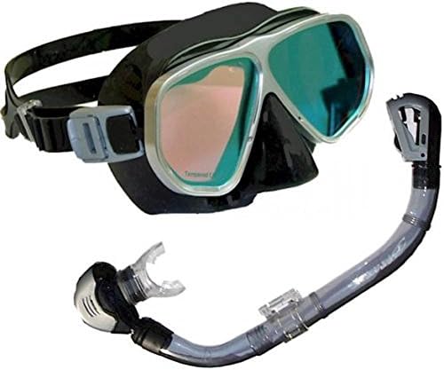 Black Ghost Mask + Dry Top Snorkel Set Snorkelling Diving Snorkelling Dive