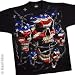 Skulls - Patriotic Skulls T-Shirt (Black)