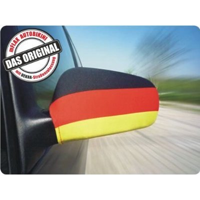 MFLAX Außenspiegelflagge für PKW – Deutschland / Germany – Fahne Gr. M Aussenspiegelfahne / Spiegel Flagge Fahne – Fussball EM 2012 (versandkostenfrei in DLand, im Zip-Polybag, mit 8 Befestigungs Clips Dekra geprüft)