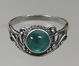 An Elegant Sterling Silver Victorian Ring Featuring a Lovely Fluorite Gemstone
