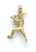 14K Baseball Player Pendant - GHRM2408