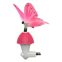 Butterfly Optic Fiber Color Changing Night Light Show - Pink