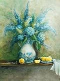 Blue Willow and Lemons - Artist: Lisa White - Art Print Poster Size: 18.00 by 24.00 inches