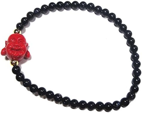 Blue Gold Stone Mini Buddha Bracelet