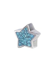 SilveRado(tm) BM011-3 Bling Star Bling Blue  Bead / Charm
