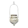 Antique Silver Mercury Glass Hanging Votive