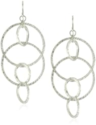 Devon Leigh "Bold Silver" Small Rhodium Dipped 5-Circle Earrings