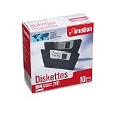 Floppy Diskette, IBM Format, Double Sided, 1.44 MB, Formatted, Black, 10/Pack IMN12881