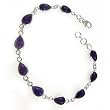 Artisan Jewelry Indian Sterling Silver Amethyst Bracelets for Women 8.25 inches