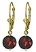 14k Solid Gold Garnet Dangle Earrings title=