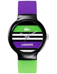 Lacoste Goa Multi Striped Dial Green and Purple Rubber Unisex Watch 2020007