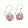 Anna Perrone Pink Round Glass Bead Earrings Finished with .925 Sterling Silver
