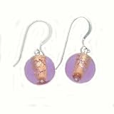 Anna Perrone Pink Round Glass Bead Earrings Finished with .925 Sterling Silver