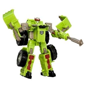 Transformers Allspark Power Series Deluxe Class 6 Inch Tall Robot Action Figure - Autobot GRINDCORE as Construction Tractor in Vehicle Mode and Equipped with Blaster Rifle with Firing Projectile in Robot Mode