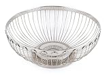 Large Round Stainless Steel Wire Basket / Fruit Bowl - Fine StainlessLUX Serveware for Your Home