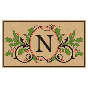 Sprigs of Holly Coir Mat - N