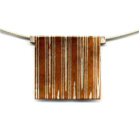 Sterling Silver Mokume Gane Woodgrain Pendant by Suz Andreasen, MADE IN AMERICA by 