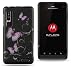 BLACK PURPLE BUTTERFLY Rubber Touch Snap-On Phone Protector Hard Cover Case for Motorola Droid 3 XT862 / Milestone 3