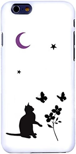 iPhone 6 (4.7) Polycarbonate Hard Case-WHITE, Cat, Flower, and Batterfly