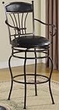 Arvada Curved Metal Leather Bar Stool