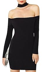Long Sleeves Off the Shoulder Elasticized   Waistline Backless Wrap Bodycon Dress 