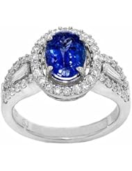 18K White Gold Tanzanite and Diamond Ring -- LIFETIME WARRANTY