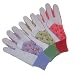 G & F 6585-3 Women's Gardener Gloves with Assorted Canvas Flower Print, Suede Leather Palm, 3-Pair