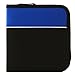 PrimeTrendz TM CD Wallet, 48 Capacity CD Holder Case in Black / Blue, Nylon