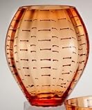 AMALFI AMBER ARTGLASS OVAL VASE - AMALFI COLLECTION AMBER MOUTHBLOWN ARTGLASS OVAL VASE