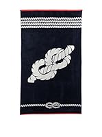 Flor De Algodón Toalla Playa Lux Mod 77 (Azul Marino/Blanco)